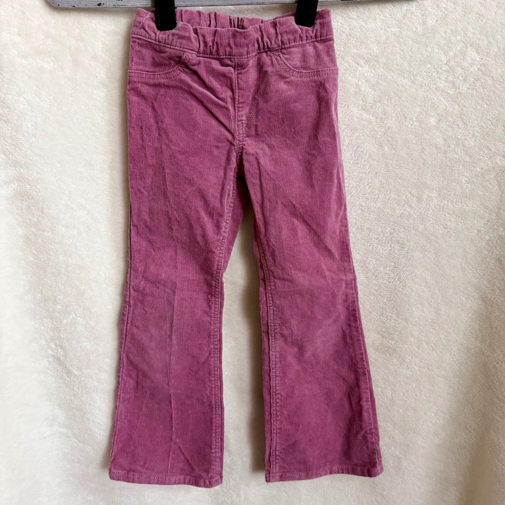 H&M Girls Dusty Mauve Pink Flared Leg Corduroy Pull On Pants Size 5T EUR 110